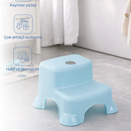 Babyjem Kaydırmaz Bebek Katlı Basamağı Soft Mavi