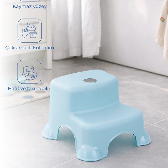 Babyjem Kaydırmaz Bebek Katlı Basamağı Soft Mavi