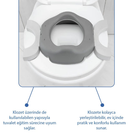 Babyjem Portatif Katlanabilir Seyahat Lazımlığı Soft Gri + 5 Hediye Poşet