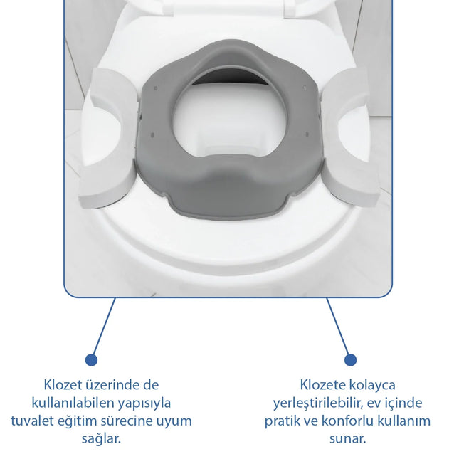 Babyjem Portatif Katlanabilir Seyahat Lazımlığı Soft Gri + 5 Hediye Poşet