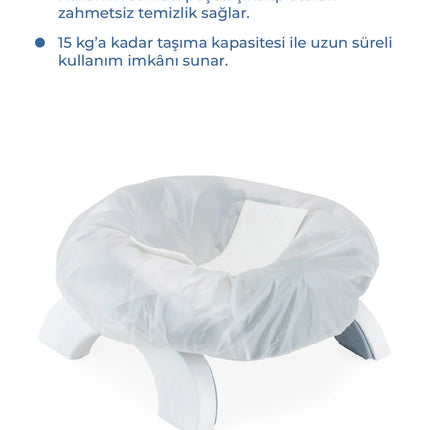 Babyjem Portatif Katlanabilir Seyahat Lazımlığı Soft Gri + 5 Hediye Poşet