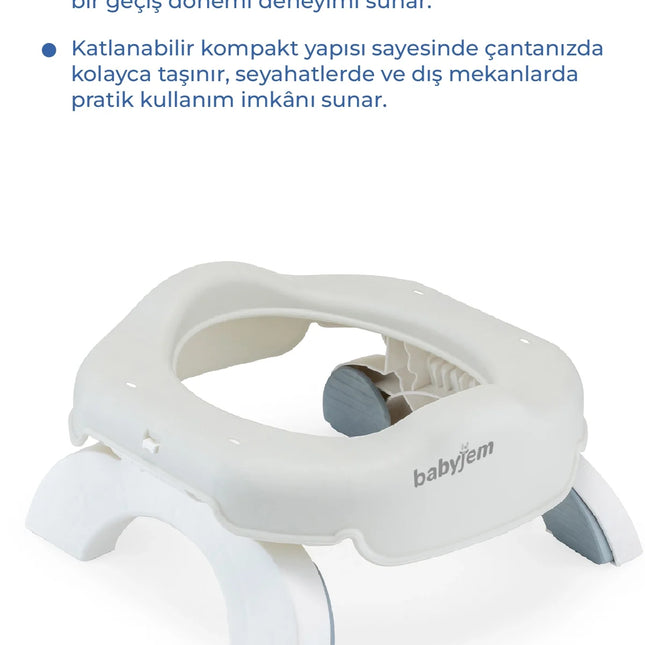 Babyjem 2 İn 1 Portatif Katlanabilir Seyahat Lazımlığı Klozet Adaptörü Kum Beji + 5 Hediye Poşet