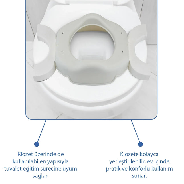 Babyjem 2 İn 1 Portatif Katlanabilir Seyahat Lazımlığı Klozet Adaptörü Kum Beji + 5 Hediye Poşet