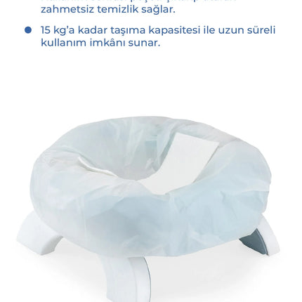 Babyjem Portatif Katlanabilir Seyahat Lazımlığı Soft Mavi + 5 Hediye Poşet