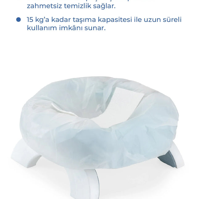 Babyjem Portatif Katlanabilir Seyahat Lazımlığı Soft Mavi + 5 Hediye Poşet