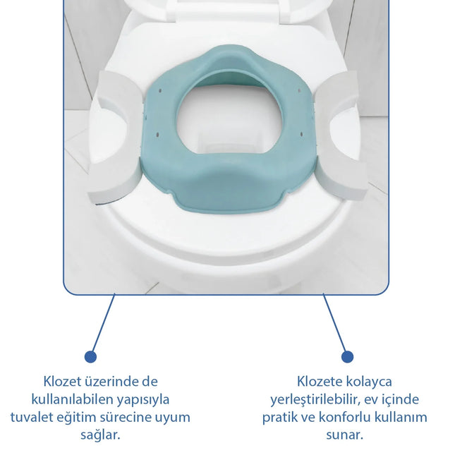 Babyjem Portatif Katlanabilir Seyahat Lazımlığı Soft Mavi + 5 Hediye Poşet