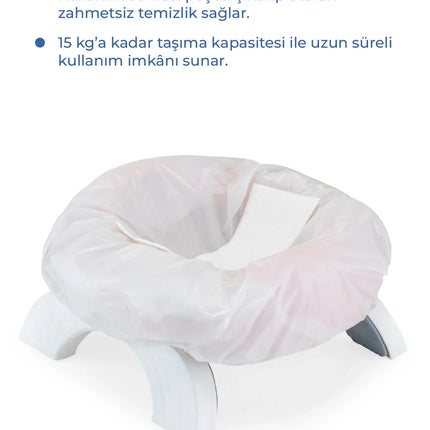 Babyjem 2 İn 1 Portatif Katlanabilir Seyahat Lazımlığı Klozet Adaptörü Soft Pembe + 5 Hediye Poşet