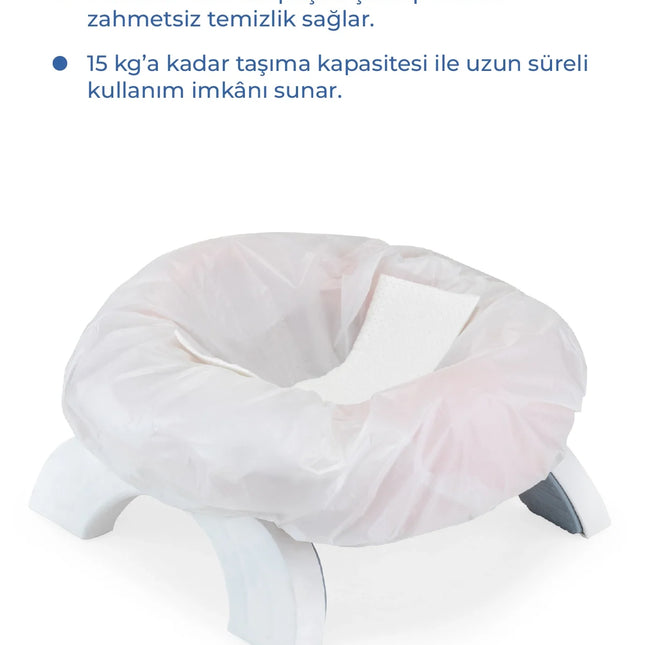 Babyjem 2 İn 1 Portatif Katlanabilir Seyahat Lazımlığı Klozet Adaptörü Soft Pembe + 5 Hediye Poşet
