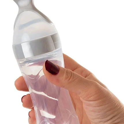 Babyjem Sıkmalı Kaşıklı Mama Biberonu Gri
