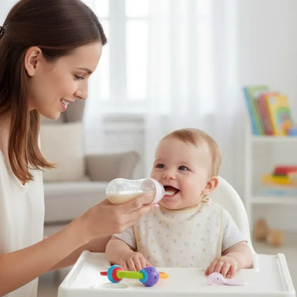 Babyjem Sıkmalı Kaşıklı Mama Biberonu Pembe
