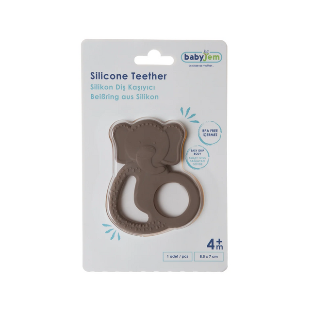 Babyjem Silikon Fil Diş Kaşıyıcı Latte