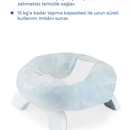 Babyjem 2 İn 1 Portatif Katlanabilir Seyahat Lazımlığı Klozet Adaptörü İndigo Mavi + 5 Hediye Poşet