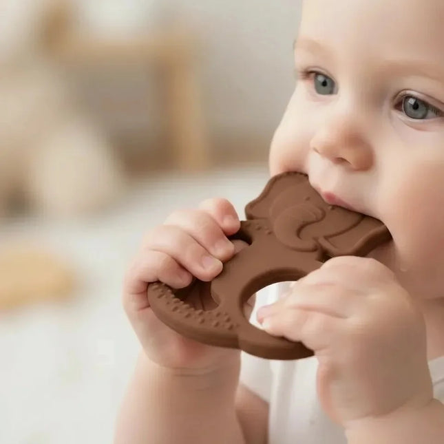 Babyjem Silikon Fil Diş Kaşıyıcı Latte