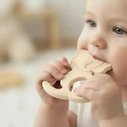 Babyjem Silikon Fil Diş Kaşıyıcı Ekru