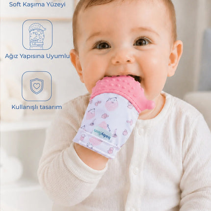 Babyjem Bebek Diş Kaşıyıcı Eldiveni Kirpi Pembe
