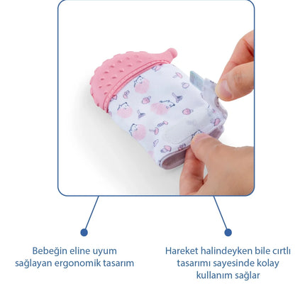 Babyjem Bebek Diş Kaşıyıcı Eldiveni Kirpi Pembe