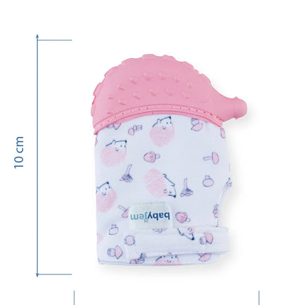 Babyjem Bebek Diş Kaşıyıcı Eldiveni Kirpi Pembe