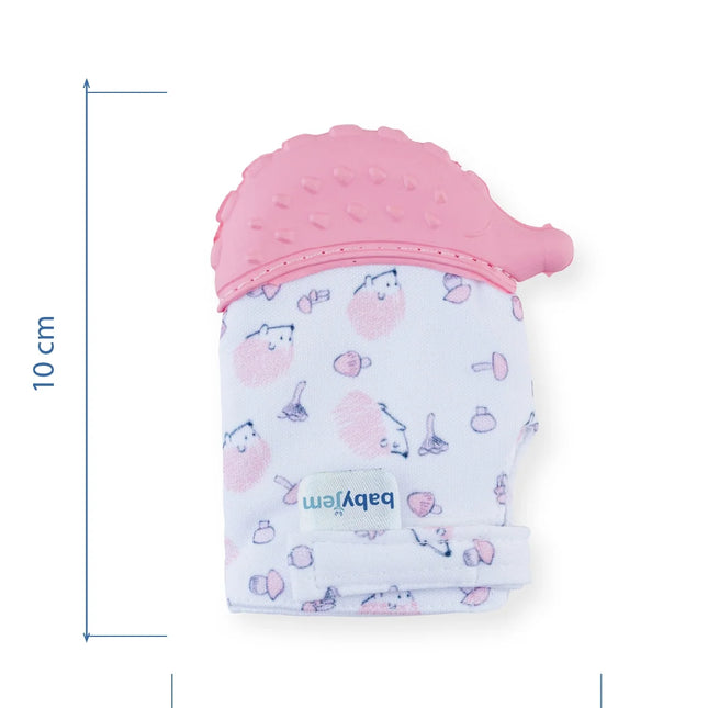 Babyjem Bebek Diş Kaşıyıcı Eldiveni Kirpi Pembe