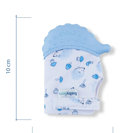 Babyjem Bebek Diş Kaşıyıcı Eldiveni Kirpi Mavi