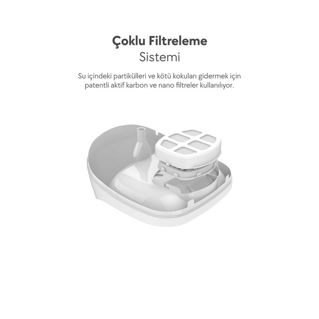 Dogness D01 Akıllı Su Pınarı 2 Litre – Sessiz Motor, Filtreli (2 Litre)