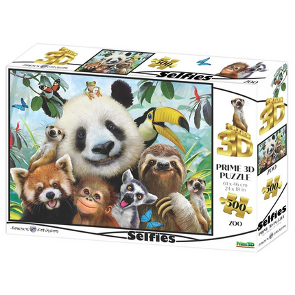 Prime 3D - Hayvanat Bahçesi Selfie 500 Parça Yetişkin Puzzle