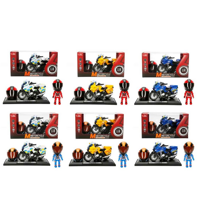 1:14 Sesli ve Işıklı BMW Die Cast Çek Bırak Motosiklet