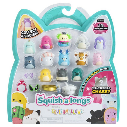 Squish-a-longs 14 Figür + Yüzük Set Seri 2