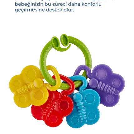 Babyjem Asılabilir Klipsli Renkli Sevimli Çıngırak Soft Dişlik