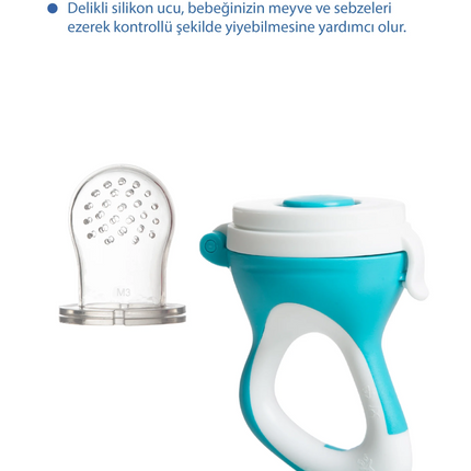Babyjem Silikon Yumuşak Uçlu Meyve Süzgeçi Sebze Emziği Mavi