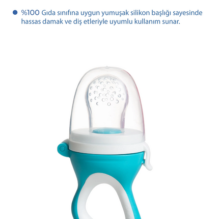 Babyjem Silikon Yumuşak Uçlu Meyve Süzgeçi Sebze Emziği Mavi