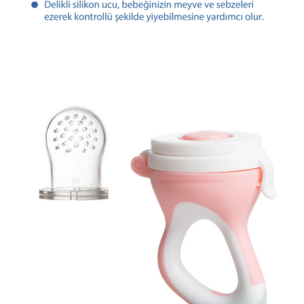Babyjem Silikon Yumuşak Uçlu Meyve Süzgeçi Sebze Emziği Pembe