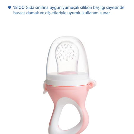 Babyjem Silikon Yumuşak Uçlu Meyve Süzgeçi Sebze Emziği Pembe