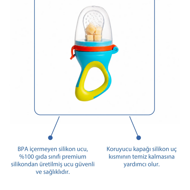 Babyjem Silikon Yumuşak Uçlu Meyve Süzgeçi Sebze Emziği Renkli