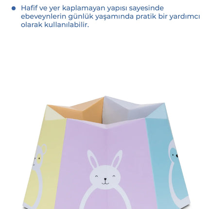 Babyjem Pratik Katlanabilir Karton Seyahat Lazımlığı Desenli 6 Adet Poşet Hediyeli