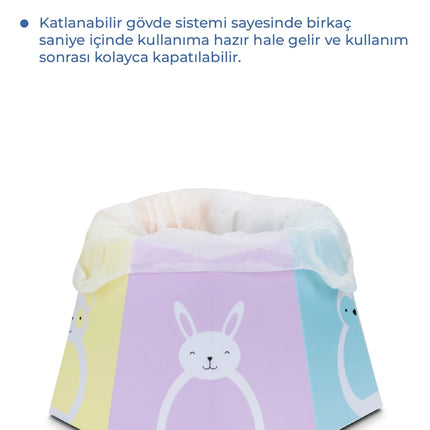 Babyjem Pratik Katlanabilir Karton Seyahat Lazımlığı Desenli 6 Adet Poşet Hediyeli