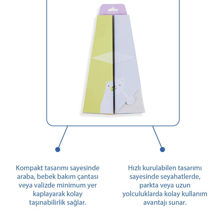 Babyjem Pratik Katlanabilir Karton Seyahat Lazımlığı Desenli 6 Adet Poşet Hediyeli