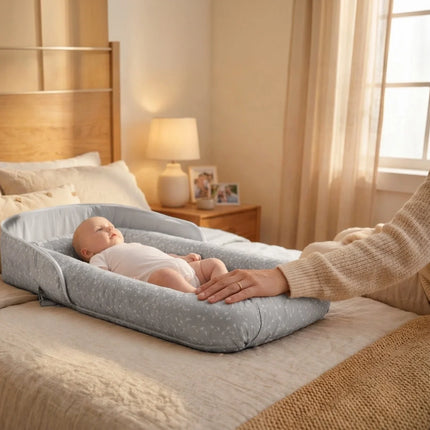 Babyjem Taşınabilir Katlanabilir Bebek Yatağı Gri Çİçek
