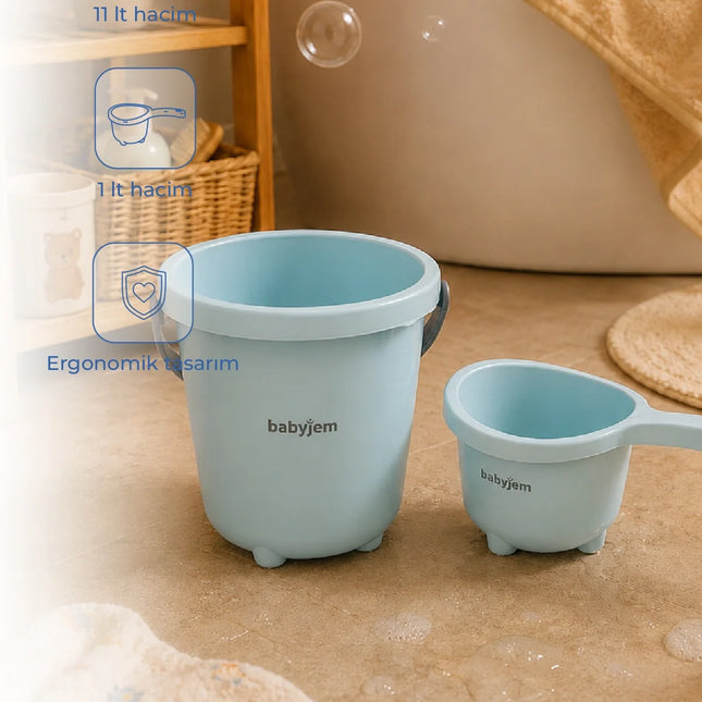 Babyjem Elegant Kova & Maşrapa Set Turkuaz