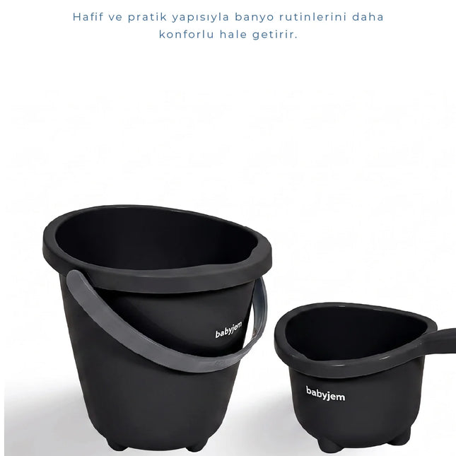 Babyjem Elegant Kova & Maşrapa Set Siyah
