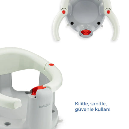 Babyjem Önden Açılır Banyo ve Mama Oturağı ve Hediye Minderli - 2 ' Li Set Kum Beji