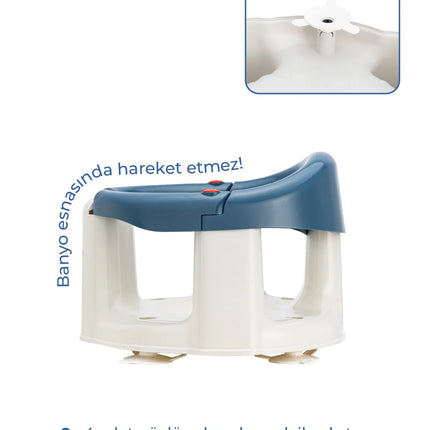 Babyjem Önden Açılır Banyo ve Mama Oturağı ve Hediye Minderli - 2 ' Li Set İndigo Mavi