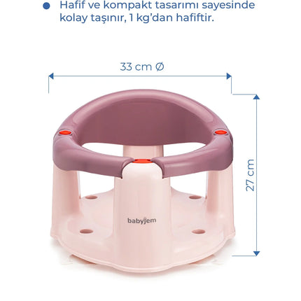 Babyjem Önden Açılır Banyo ve Mama Oturağı ve Hediye Minderli - 2 'Li Set Mürdüm