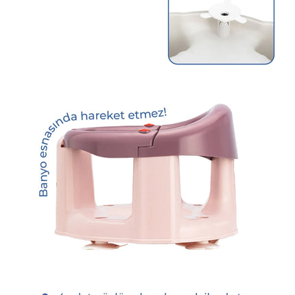 Babyjem Önden Açılır Banyo ve Mama Oturağı ve Hediye Minderli - 2 'Li Set Mürdüm