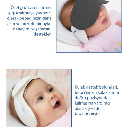 Babyjem Kepçe Kulak Önleyici ve Uyku Bandı Antrasit