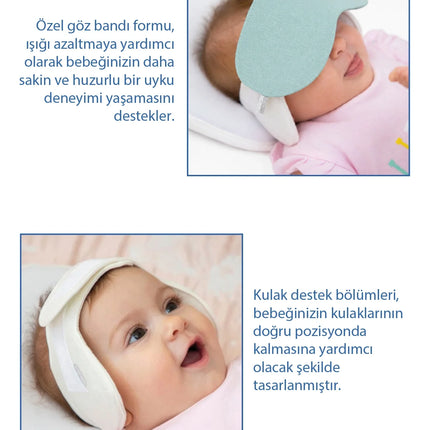 Babyjem Kepçe Kulak Önleyici ve Uyku Bandı Mint