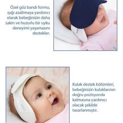 Babyjem Kepçe Kulak Önleyici ve Uyku Bandı Lacivert