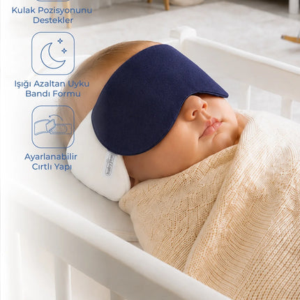 Babyjem Kepçe Kulak Önleyici ve Uyku Bandı Lacivert