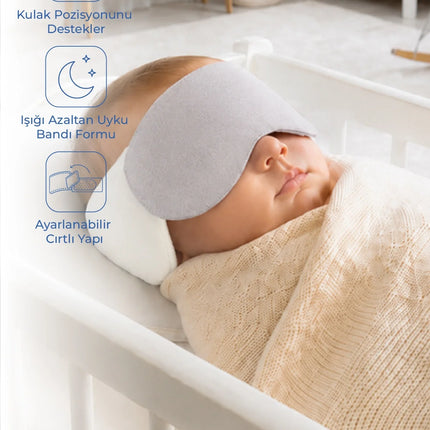 Babyjem Kepçe Kulak Önleyici ve Uyku Bandı Gri