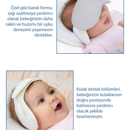 Babyjem Kepçe Kulak Önleyici ve Uyku Bandı Gri