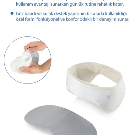 Babyjem Kepçe Kulak Önleyici ve Uyku Bandı Gri